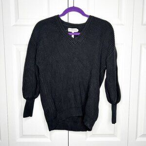 Apiece Apart Napoli Black Oversized V-Neck Knit Sweater Women's Size X-Small XS